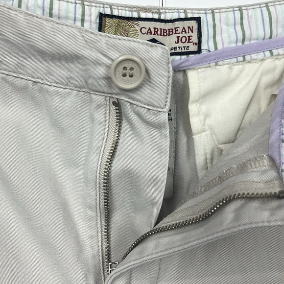 Caribbean Joe’s Womens Shorts 12P Chino Light Wash Flat Front Button/Zip Fly EUC - Picture 3 of 11